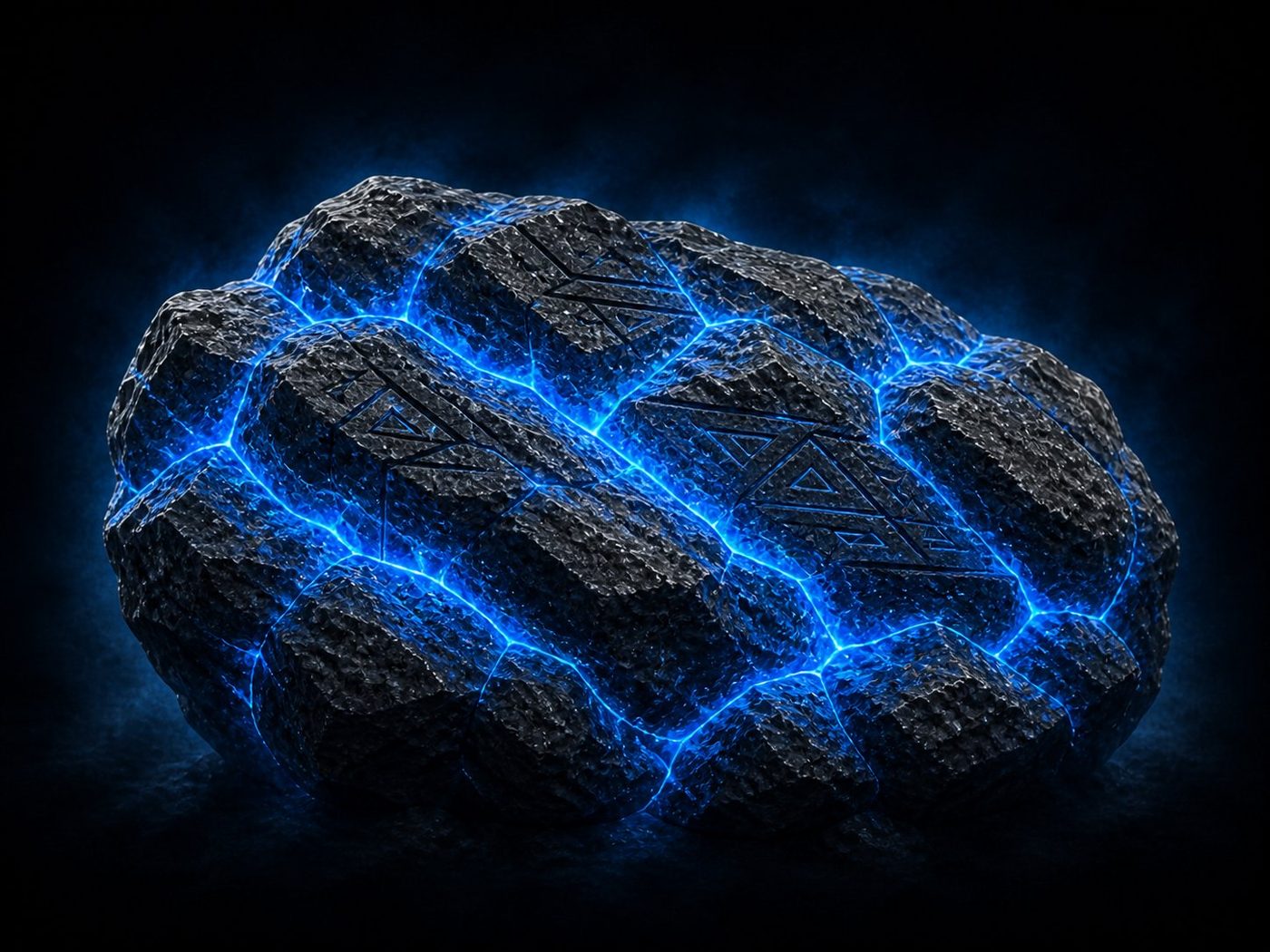 Kallite — the Drevari light-stone from Songs of the Firstborn, a luminous blue-grey mineral that responds to truth